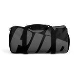 custom grey on black background pup Duffle Bag