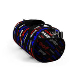 Pup pupper puppy woof custom Duffle Bag red white blue and black