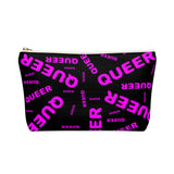 "be queer" queer Accessory Pouch w T-bottom (pink and black all over print)