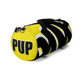 PUP custom Duffle Bag over sized black and white on yellow graphic