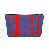 "be bear" Accessory Pouch w T-bottom (red and blue graphic)