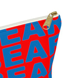 "be bear" Accessory Pouch w T-bottom (red and blue graphic)