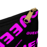 "be queer" queer Accessory Pouch (black and pink all over print)