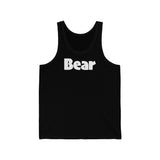 "summer bear" Bear all gender Jersey Tank white graphic