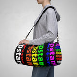 "be upstander" upstander Duffle Bag (rainbow all over graphic)