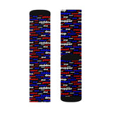 Copy of Copy of Copy of Copy of pup puppy pupper woof Sublimation Socks red white blue and black