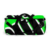 PUP custom Duffle Bag over sized black and white on bright green graphic
