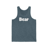 "summer bear" Bear all gender Jersey Tank white graphic