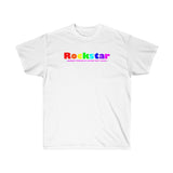 Rockstar all gender Ultra Cotton Tee funty rainbow graphic shirt