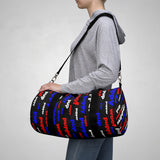 Pup pupper puppy woof custom Duffle Bag red white blue and black