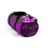 custom all over multi color pup and puppy on bright magenta Duffle Bag