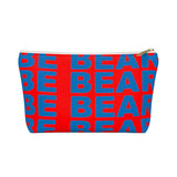 "be bear" Accessory Pouch w T-bottom (red and blue graphic)