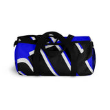 PUP custom Duffle Bag over sized black and white on blue graphic