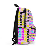 human just like you cmyk on pink Backpack (Made in USA)