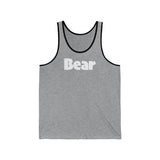 "summer bear" Bear all gender Jersey Tank white graphic