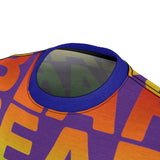 "BE BEAR" BEAR All Over Print Tee (rainbow on purple)