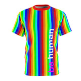 be human candy stripe rainbow all over print tee