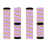 human just like you cmyk on pink Sublimation Socks