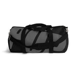 custom grey on black background pup Duffle Bag