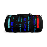 "be human" Duffle / gym Bag (blues with red all over graphic)