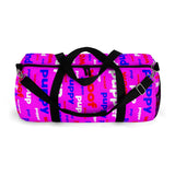 Pup puppy pupper woof custom Duffle Bag red white blue and pink