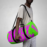 custom daddy Duffle Bag magenta and neon green