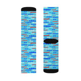 Copy of Copy of pup puppy pupper woof Sublimation Socks red white blue and light blue
