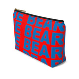 "be bear" Accessory Pouch w T-bottom (red and blue graphic)