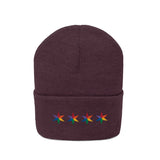 Chicago 4 star rainbow pride hat Knit Beanie