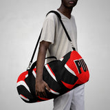 PUP custom Duffle Bag over sized black and white on red graphic