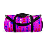 Pup puppy pupper woof custom Duffle Bag red white blue and pink
