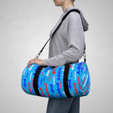Pup puppy pupper woof Duffle Bag red white blue and light blue