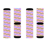 human just like you cmyk on pink Sublimation Socks