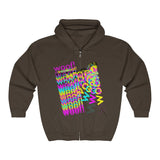 woof! CMYK all gender Heavy Blend™ Full Zip Hooded Sweatshirt