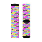human just like you cmyk on pink Sublimation Socks