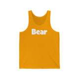 "summer bear" Bear all gender Jersey Tank white graphic