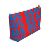 "be bear" Accessory Pouch w T-bottom (red and blue graphic)