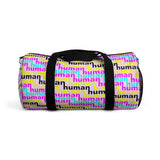 human just like you cmyk on pink Duffel Bag