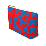 "be bear" Accessory Pouch w T-bottom (red and blue graphic)