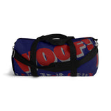 custom wolf pup hybrid woof Duffle Bag crimson dark grey dark navy