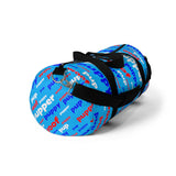 Pup puppy pupper woof Duffle Bag red white blue and light blue