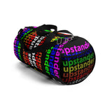 "be upstander" upstander Duffle Bag (rainbow all over graphic)