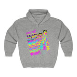 woof! CMYK all gender Heavy Blend™ Full Zip Hooded Sweatshirt