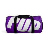 custom white and purple pup Duffle Bag V3
