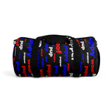 Pup pupper puppy woof custom Duffle Bag red white blue and black