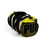 PUP custom Duffle Bag over sized black and white on yellow graphic