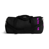 "be human" Duffle Bag (pink and black all over graphic)