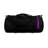 "be human" Duffle Bag (pink and black all over graphic)