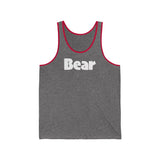 "summer bear" Bear all gender Jersey Tank white graphic