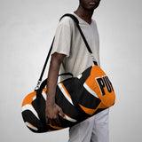PUP custom Duffle Bag over sized black and white on orange graphic